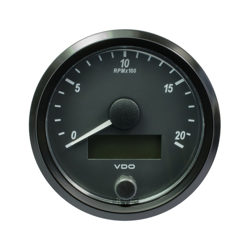 VDO SingleViu Tachometer 2.000 RPM Black 80mm gauge